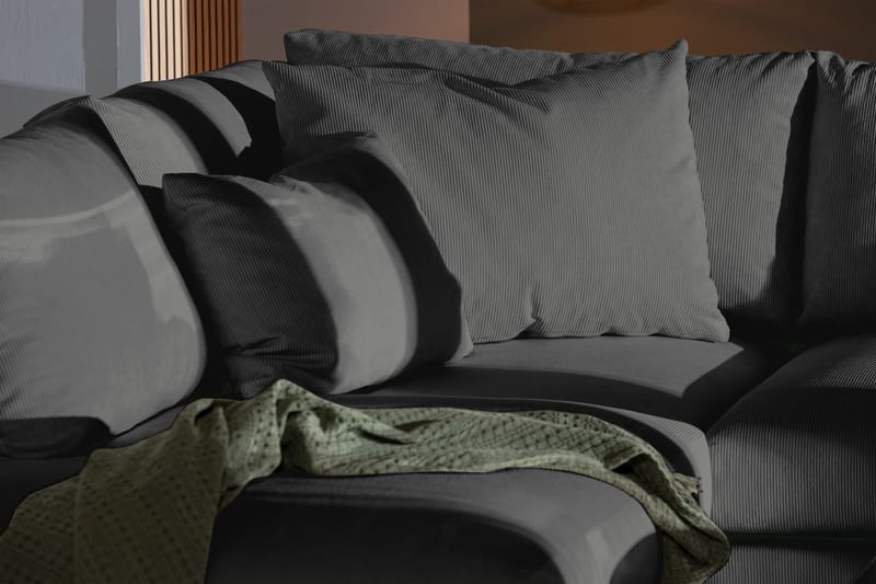 Menard 4-seters Venstrevendt L-formet Sjeselongsofa i Manchester - Grå - Møbler - Sofaer - Sofa med sjeselong