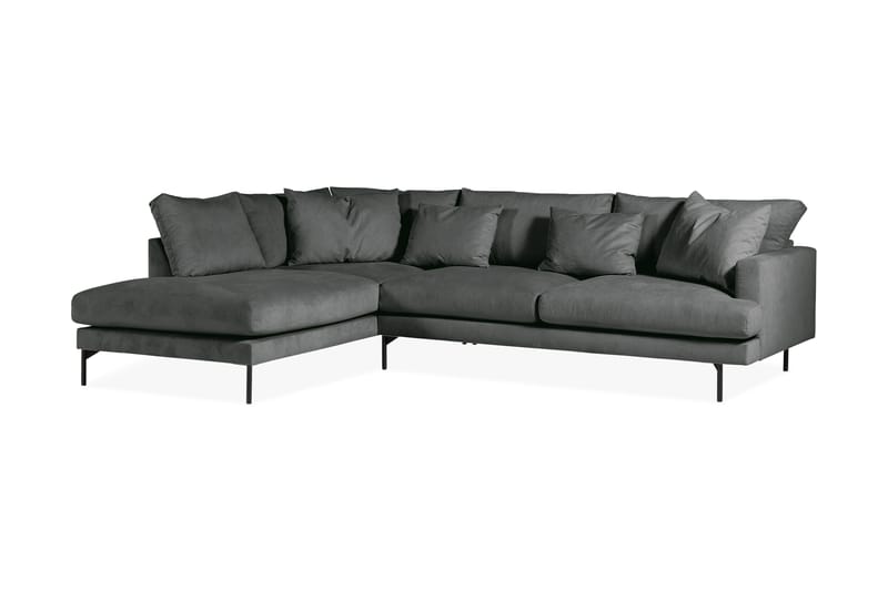 Menard 4-seters Venstrevendt L-formet Sjeselongsofa i Manchester - Grå - Møbler - Sofaer - Sofa med sjeselong