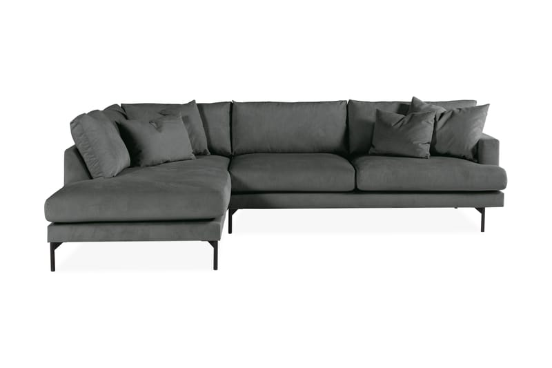 Menard 4-seters Venstrevendt L-formet Sjeselongsofa i Manchester - Grå - Møbler - Sofaer - Sofa med sjeselong