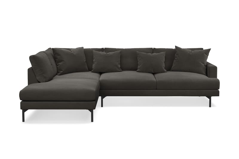 Menard 4-seters Venstrevendt L-formet Sjeselongsofa i Manchester - Mørk grå - Møbler - Sofaer - Sofa med sjeselong