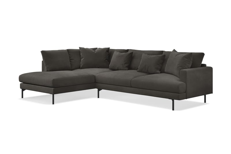 Menard 4-seters Venstrevendt L-formet Sjeselongsofa i Manchester - Mørk grå - Møbler - Sofaer - Sofa med sjeselong