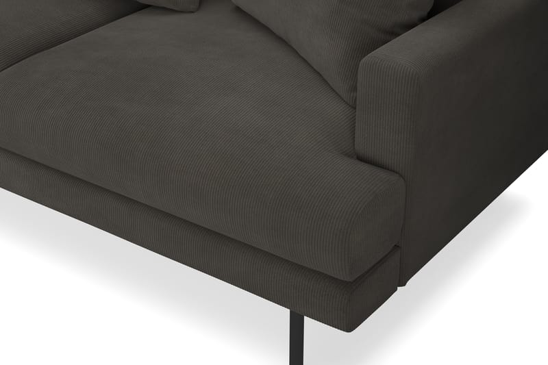 Menard 4-seters Venstrevendt L-formet Sjeselongsofa i Manchester - Mørk grå - Møbler - Sofaer - Sofa med sjeselong