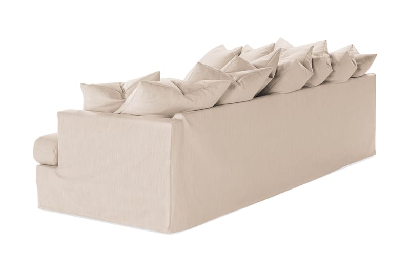 Menard 4-seters Venstrevendt L-formet Sjeselongsofa i Stoff - Beige - Møbler - Sofaer - Sofa med sjeselong