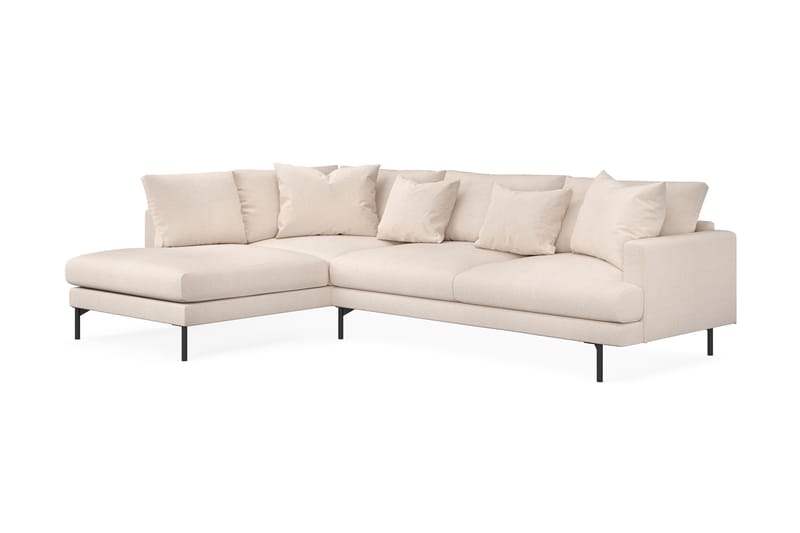 Menard 4-seters Venstrevendt L-formet Sjeselongsofa i Stoff - Beige - Møbler - Sofaer - Sofa med sjeselong