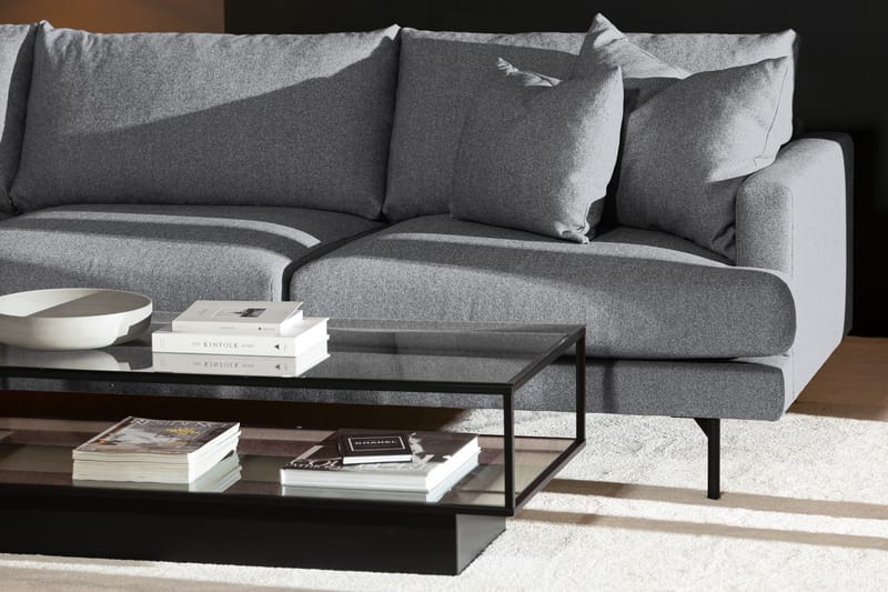 Menard 4-seters Venstrevendt L-formet Sjeselongsofa i Stoff - Grå - Møbler - Sofaer - Sofa med sjeselong
