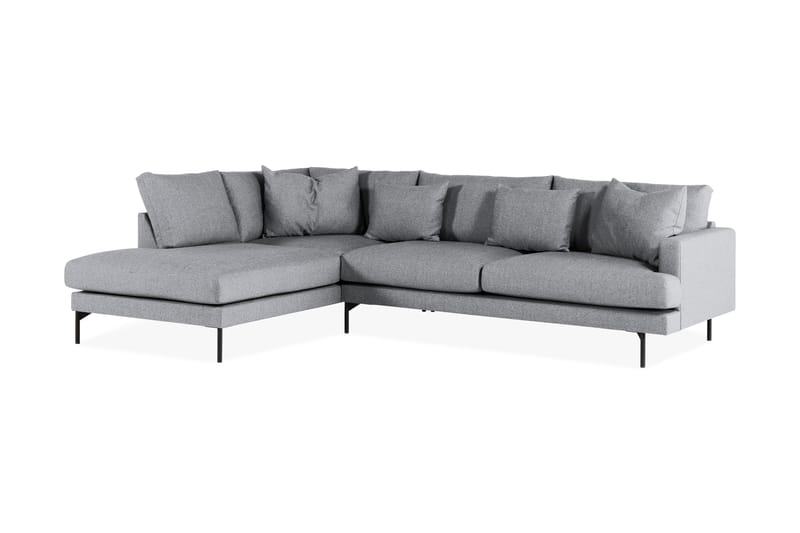 Menard 4-seters Venstrevendt L-formet Sjeselongsofa i Stoff - Grå - Møbler - Sofaer - Sofa med sjeselong