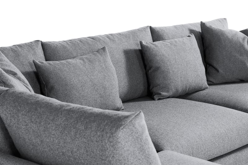 Menard 4-seters Venstrevendt L-formet Sjeselongsofa i Stoff - Grå - Møbler - Sofaer - Sofa med sjeselong