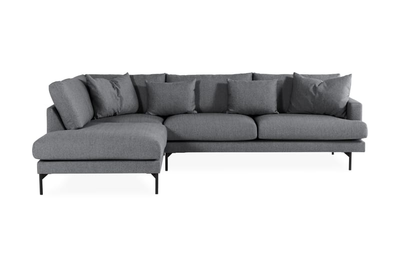 Menard 4-seters Venstrevendt L-formet Sjeselongsofa i Stoff - Mørk grå - Møbler - Sofaer - Sofa med sjeselong