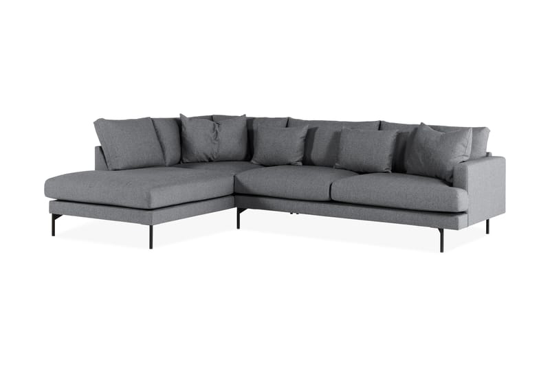 Menard 4-seters Venstrevendt L-formet Sjeselongsofa i Stoff - Mørk grå - Møbler - Sofaer - Sofa med sjeselong