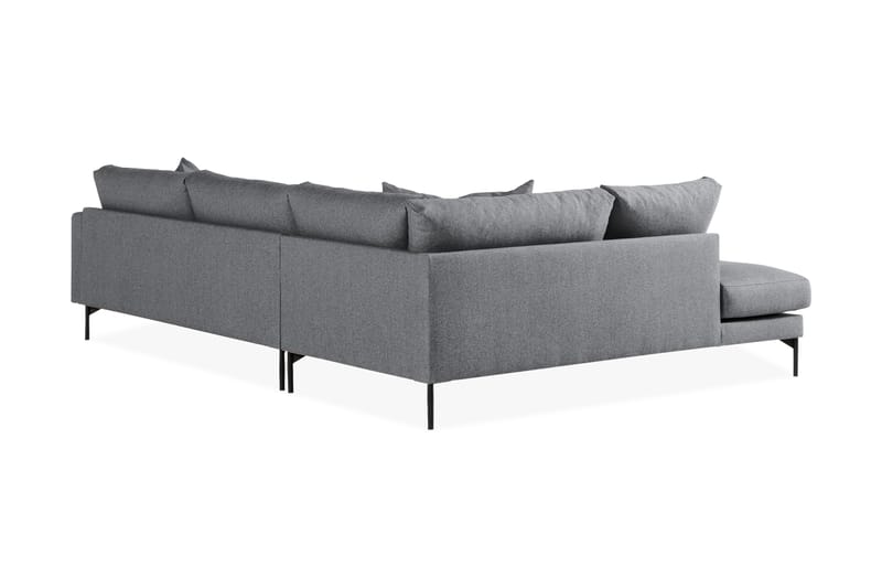 Menard 4-seters Venstrevendt L-formet Sjeselongsofa i Stoff - Mørk grå - Møbler - Sofaer - Sofa med sjeselong