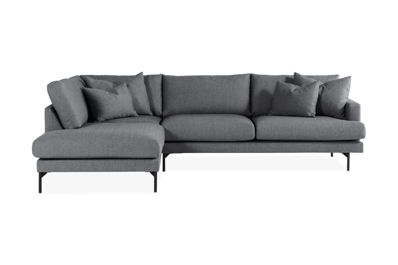 Menard 4-seters Venstrevendt L-formet Sjeselongsofa i Stoff - Mørk grå - Møbler - Sofaer - Sofa med sjeselong
