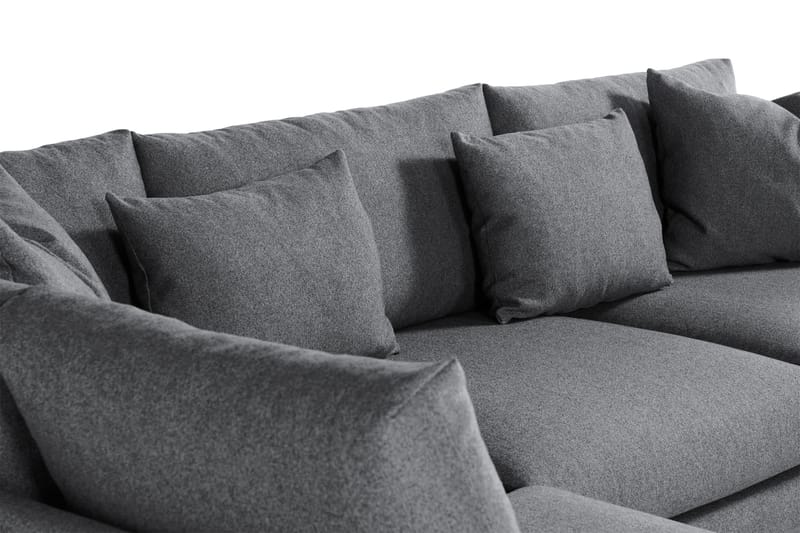 Menard 4-seters Venstrevendt L-formet Sjeselongsofa i Stoff - Mørk grå - Møbler - Sofaer - Sofa med sjeselong