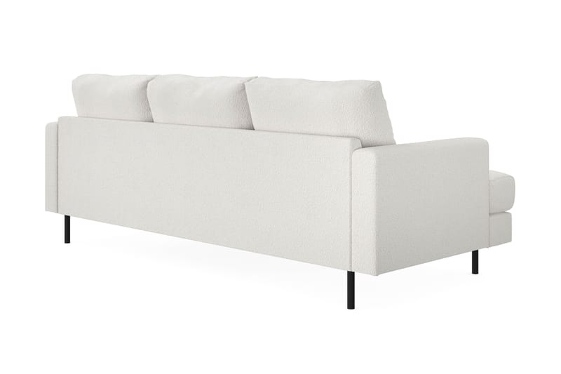 Menard Compact 3-seters Høyrevendt L-formet Divansofa i Bouclé - Hvit - Møbler - Sofaer - Sofa med sjeselong