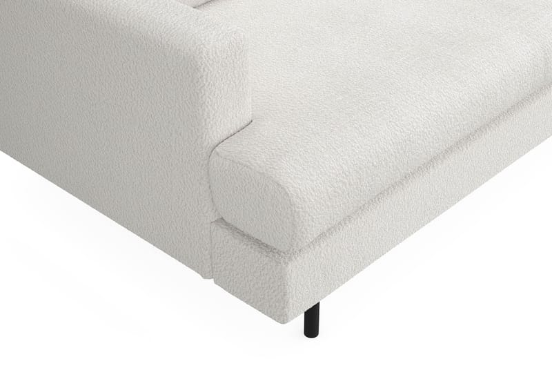 Menard Compact 3-seters Høyrevendt L-formet Divansofa i Bouclé - Hvit - Møbler - Sofaer - Sofa med sjeselong