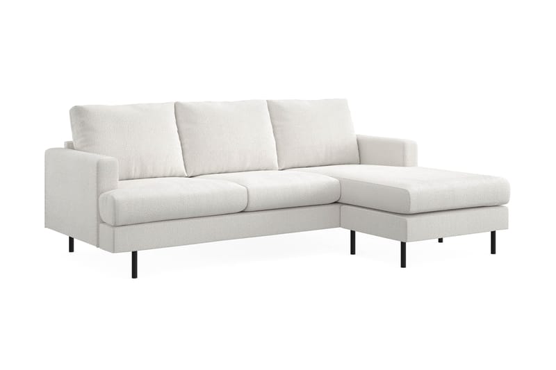 Menard Compact 3-seters Høyrevendt L-formet Divansofa i Bouclé - Hvit - Møbler - Sofaer - Sofa med sjeselong