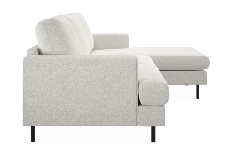 Menard Compact 3-seters Høyrevendt L-formet Divansofa i Bouclé - Hvit - Møbler - Sofaer - Sofa med sjeselong