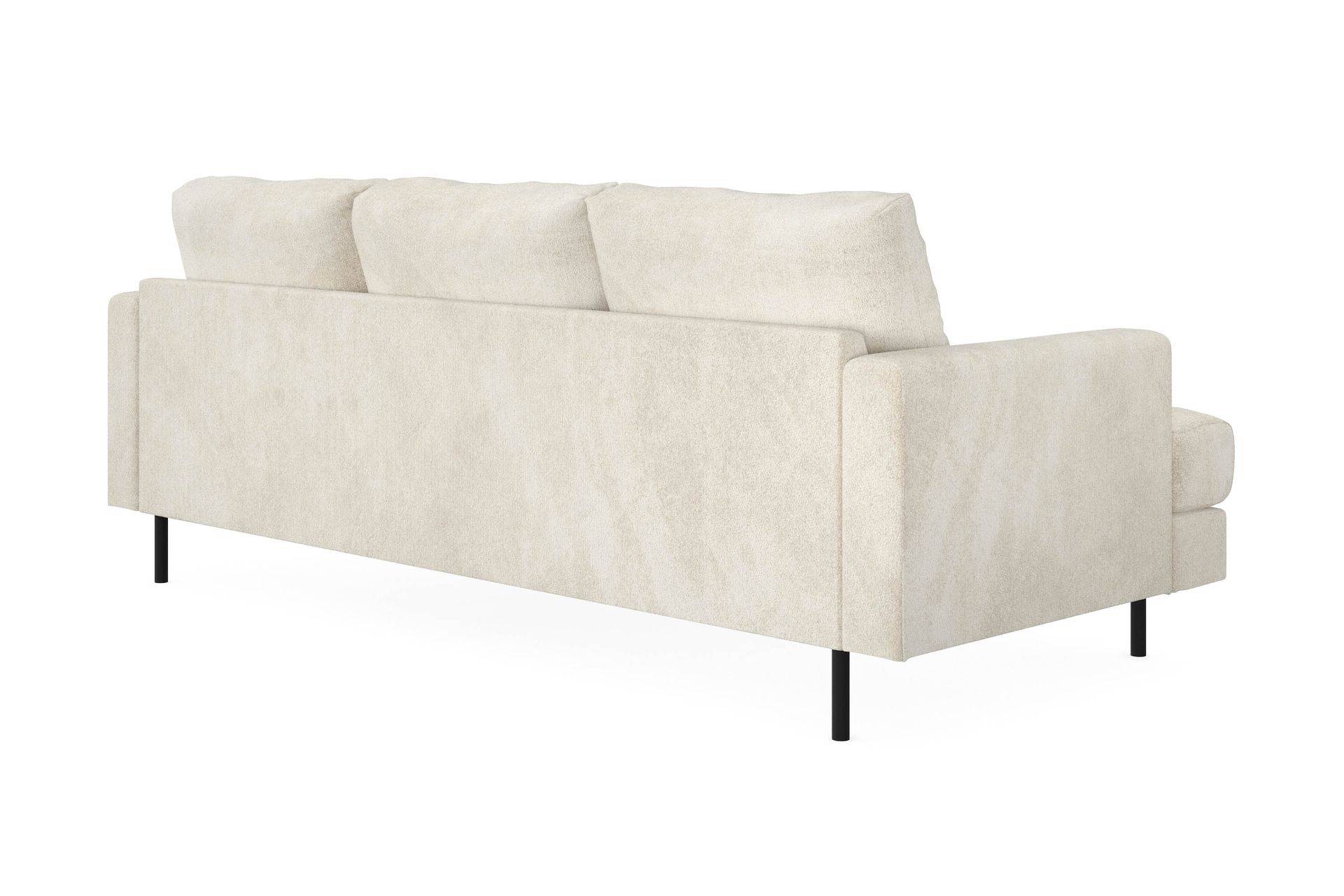 Menard Compact 3-seters Høyrevendt L-formet Divansofa i Fløyel - Kremhvit - Møbler - Sofaer - Sofa med sjeselong