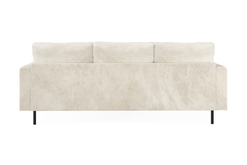 Menard Compact 3-seters Høyrevendt L-formet Divansofa i Fløyel - Kremhvit - Møbler - Sofaer - Sofa med sjeselong