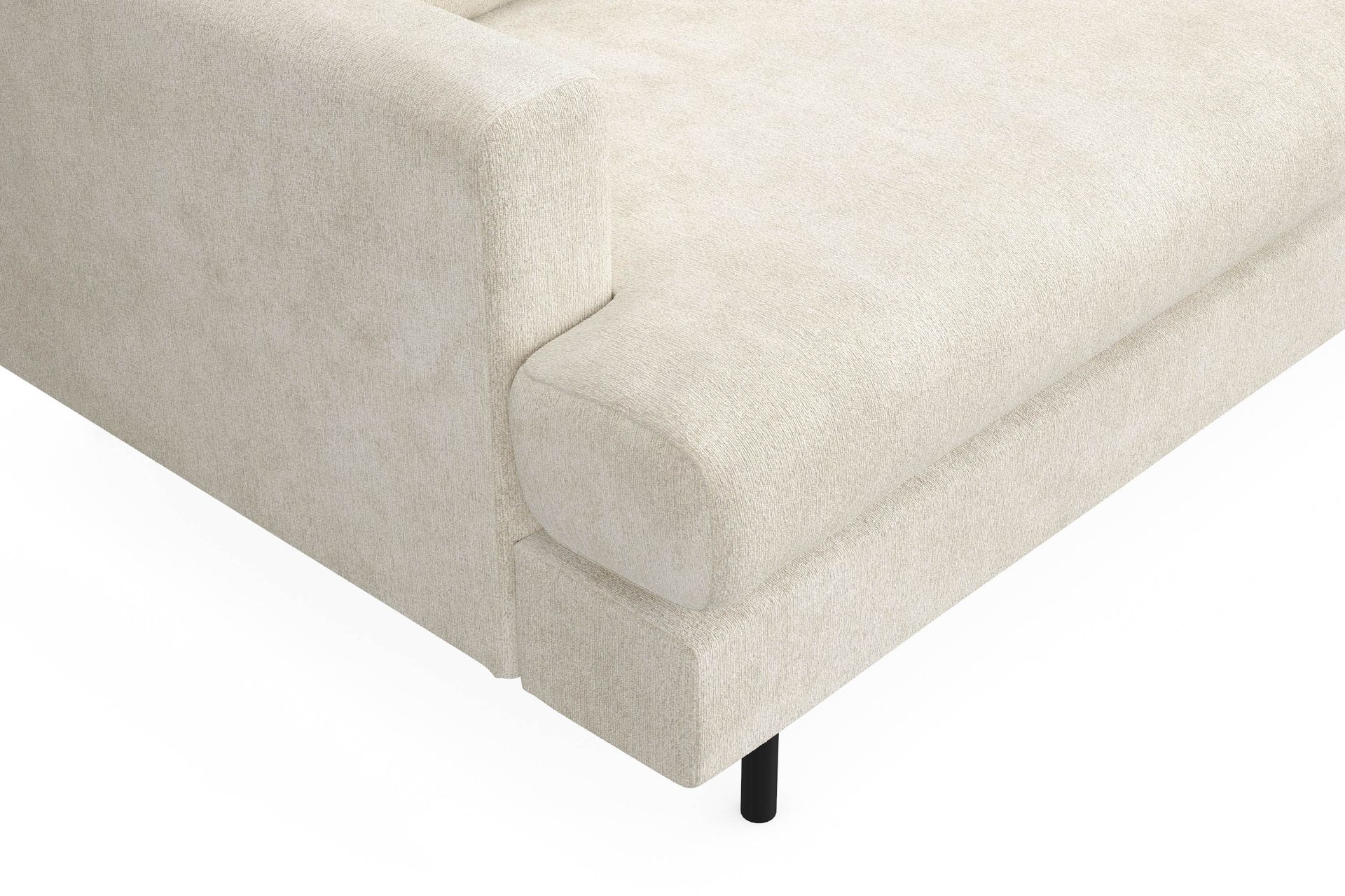 Menard Compact 3-seters Høyrevendt L-formet Divansofa i Fløyel - Kremhvit - Møbler - Sofaer - Sofa med sjeselong