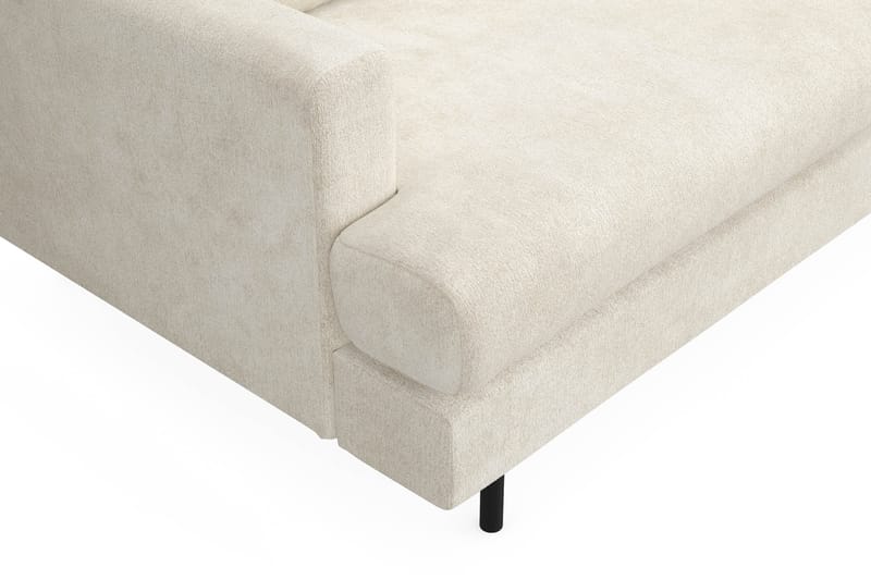 Menard Compact 3-seters Høyrevendt L-formet Divansofa i Fløyel - Kremhvit - Møbler - Sofaer - Sofa med sjeselong
