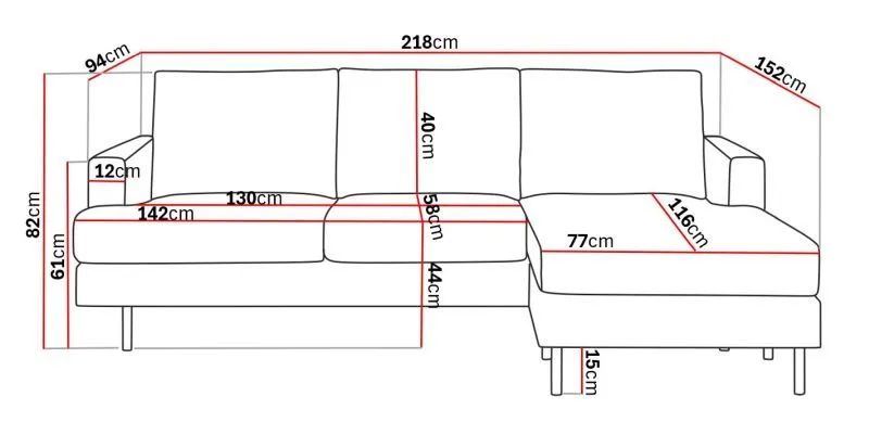 Menard Compact 3-seters Høyrevendt L-formet Divansofa i Manchester - Beige - Møbler - Sofaer - Sofa med sjeselong