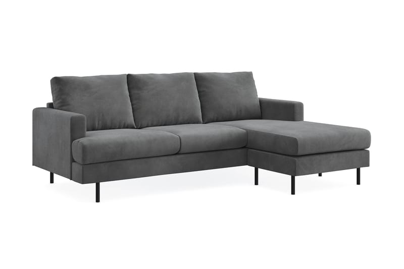 Menard Compact 3-seters Høyrevendt L-formet Divansofa i Manchester - Grå - Møbler - Sofaer - Sofa med sjeselong