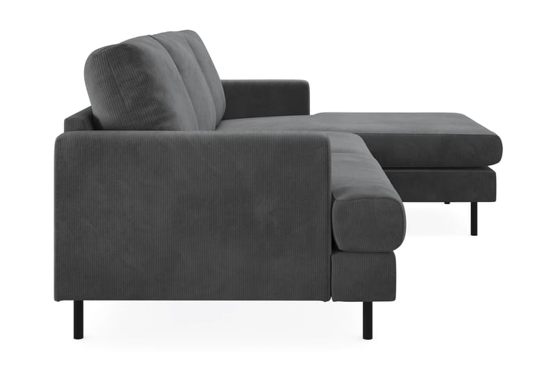Menard Compact 3-seters Høyrevendt L-formet Divansofa i Manchester - Grå - Møbler - Sofaer - Sofa med sjeselong