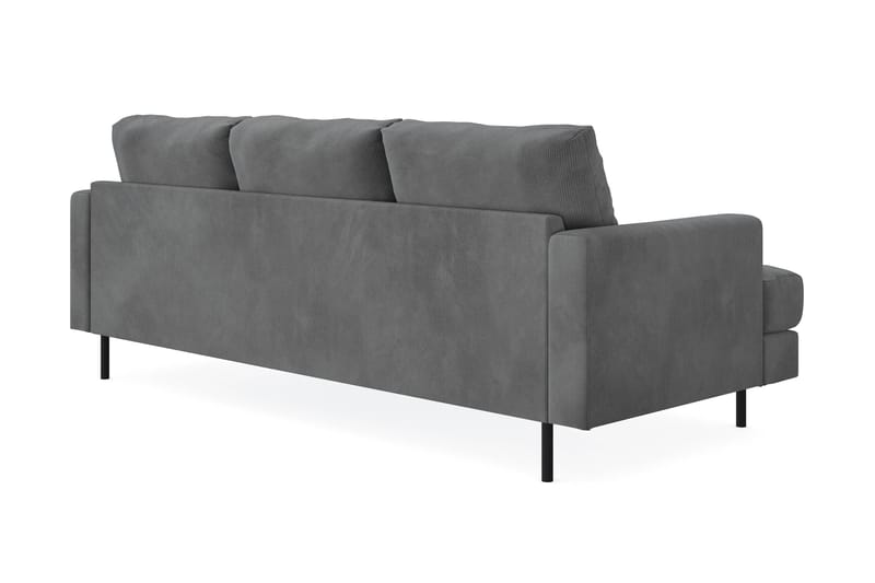 Menard Compact 3-seters Høyrevendt L-formet Divansofa i Manchester - Grå - Møbler - Sofaer - Sofa med sjeselong