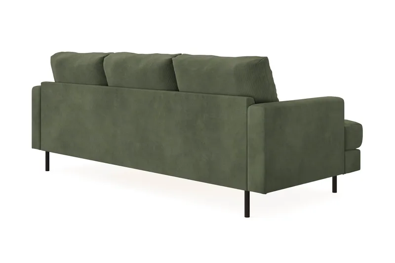 Menard Compact 3-seters Høyrevendt L-formet Divansofa i Manchester - Grønn - Møbler - Sofaer - Sofa med sjeselong
