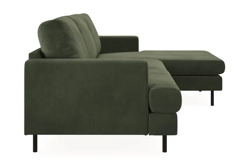 Menard Compact 3-seters Høyrevendt L-formet Divansofa i Manchester - Grønn - Møbler - Sofaer - Sofa med sjeselong