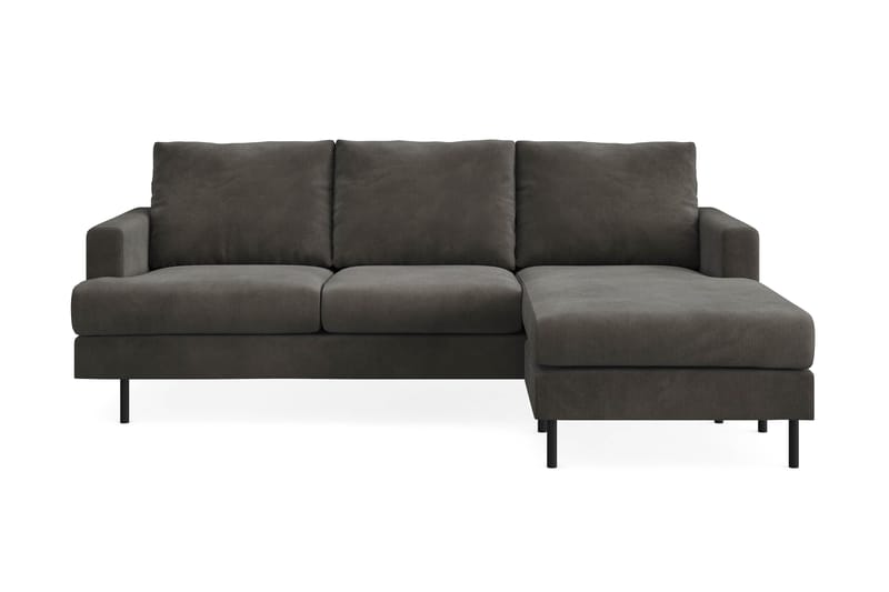 Menard Compact 3-seters Høyrevendt L-formet Divansofa i Manchester - Mørk grå - Møbler - Sofaer - Sofa med sjeselong