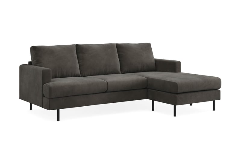 Menard Compact 3-seters Høyrevendt L-formet Divansofa i Manchester - Mørk grå - Møbler - Sofaer - Sofa med sjeselong
