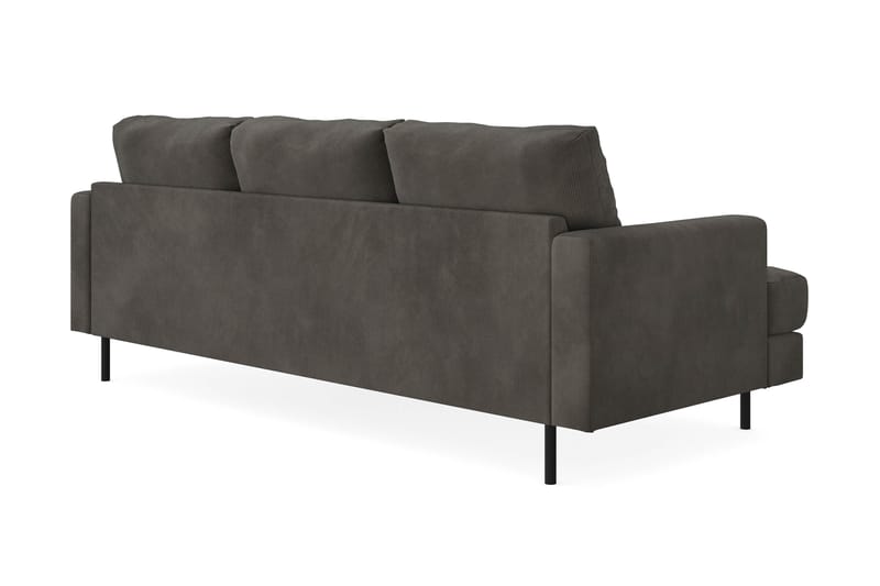 Menard Compact 3-seters Høyrevendt L-formet Divansofa i Manchester - Mørk grå - Møbler - Sofaer - Sofa med sjeselong