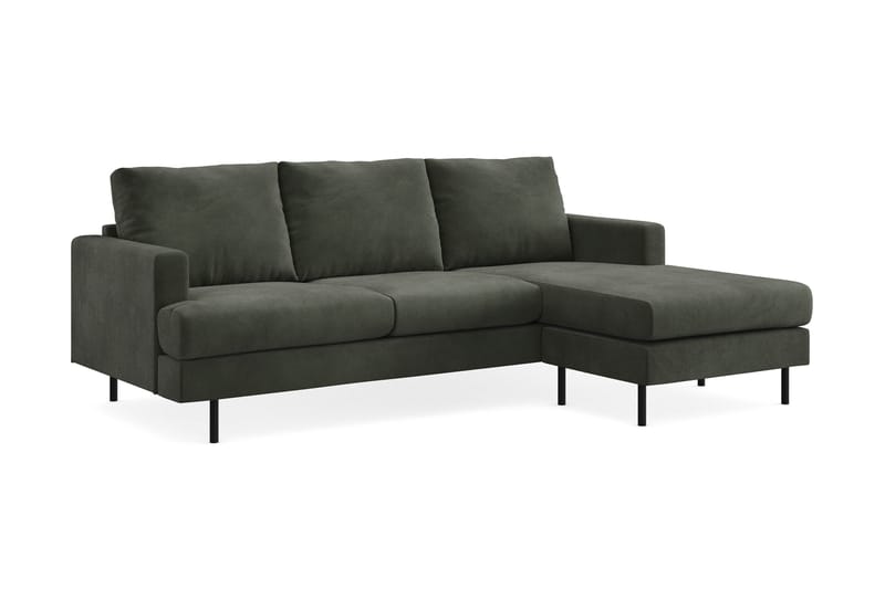 Menard Compact 3-seters Høyrevendt L-formet Divansofa i Manchester - Mørk grønn - Møbler - Sofaer - Sofa med sjeselong