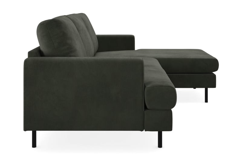 Menard Compact 3-seters Høyrevendt L-formet Divansofa i Manchester - Mørk grønn - Møbler - Sofaer - Sofa med sjeselong