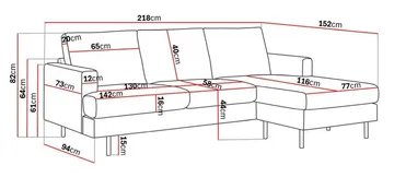 Menard Compact 3-seters Høyrevendt L-formet Divansofa i Manchester - Mørk grønn - Møbler - Sofaer - Sofa med sjeselong
