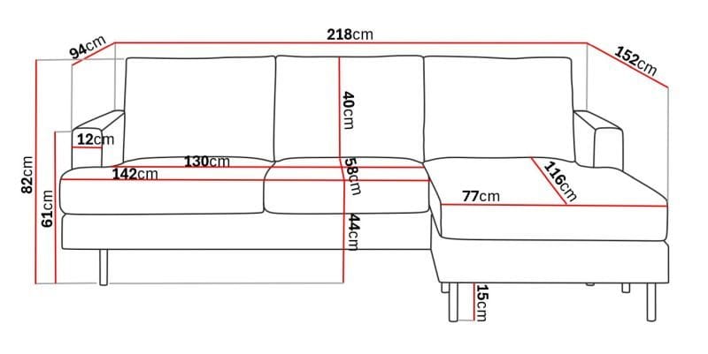 Menard Compact 3-seters Høyrevendt L-formet Divansofa i Manchester - Mørk grønn - Møbler - Sofaer - Sofa med sjeselong