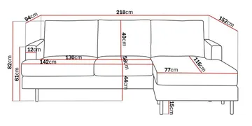 Menard Compact 3-seters Høyrevendt L-formet Divansofa i Manchester - Mørk grønn - Møbler - Sofaer - Sofa med sjeselong