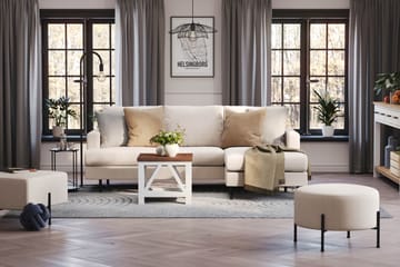 Menard Compact 3-seters Høyrevendt L-formet Divansofa i Stoff - Beige - Møbler - Sofaer - Sofa med sjeselong