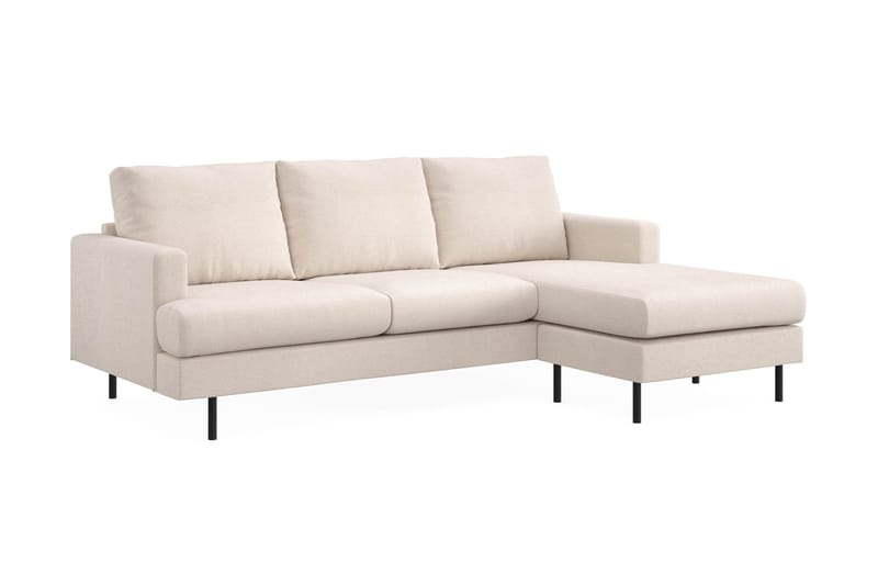 Menard Compact 3-seters Høyrevendt L-formet Divansofa i Stoff - Beige - Møbler - Sofaer - Sofa med sjeselong