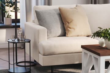 Menard Compact 3-seters Høyrevendt L-formet Divansofa i Stoff - Beige - Møbler - Sofaer - Sofa med sjeselong