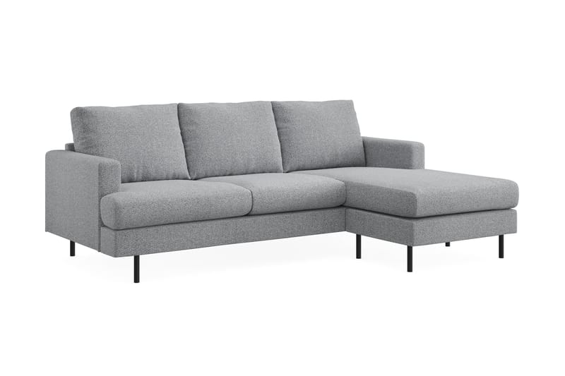 Menard Compact 3-seters Høyrevendt L-formet Divansofa i Stoff - Grå - Møbler - Sofaer - Sofa med sjeselong
