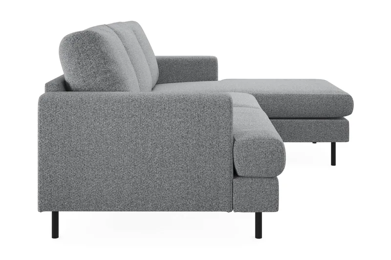 Menard Compact 3-seters Høyrevendt L-formet Divansofa i Stoff - Grå - Møbler - Sofaer - Sofa med sjeselong