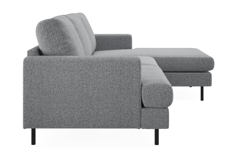 Menard Compact 3-seters Høyrevendt L-formet Divansofa i Stoff - Grå - Møbler - Sofaer - Sofa med sjeselong