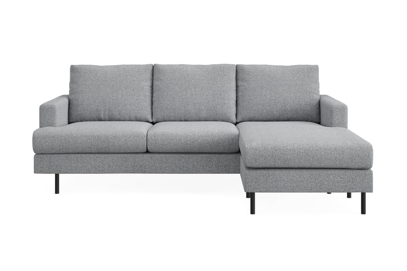 Menard Compact 3-seters Høyrevendt L-formet Divansofa i Stoff - Grå - Møbler - Sofaer - Sofa med sjeselong