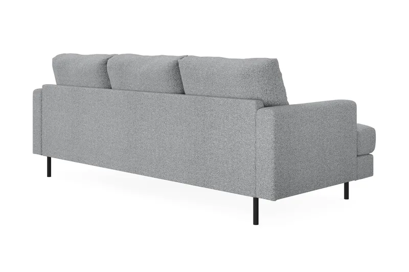 Menard Compact 3-seters Høyrevendt L-formet Divansofa i Stoff - Grå - Møbler - Sofaer - Sofa med sjeselong