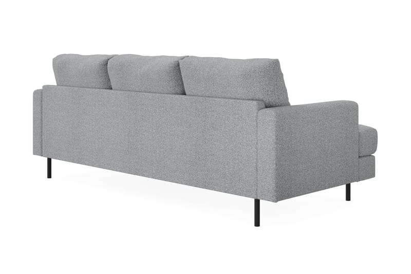 Menard Compact 3-seters Høyrevendt L-formet Divansofa i Stoff - Grå - Møbler - Sofaer - Sofa med sjeselong