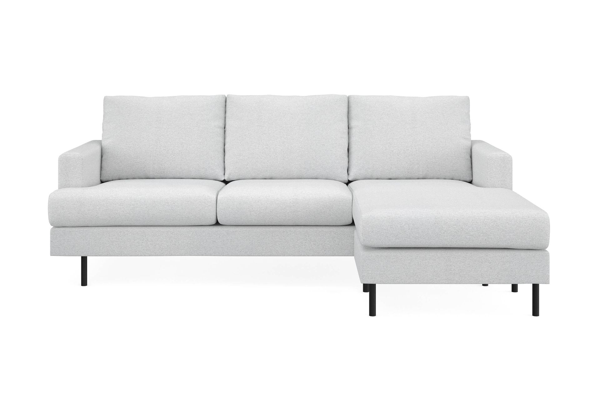 Menard Compact 3-seters Høyrevendt L-formet Divansofa i Stoff - Lys grå - Møbler - Sofaer - Sofa med sjeselong