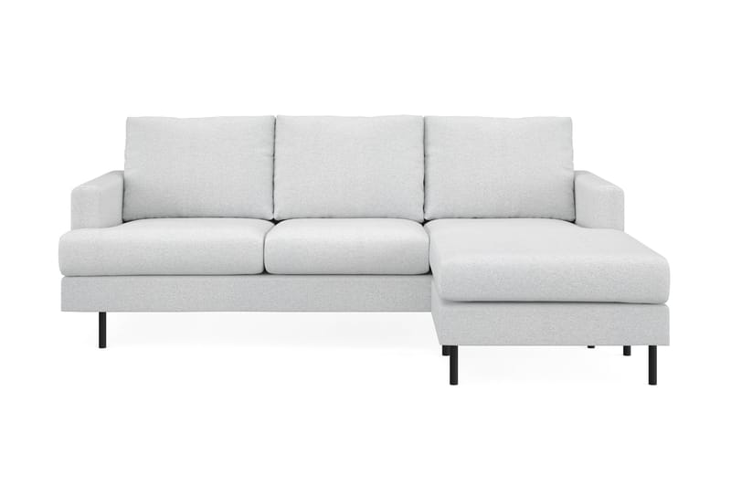 Menard Compact 3-seters Høyrevendt L-formet Divansofa i Stoff - Lys grå - Møbler - Sofaer - Sofa med sjeselong