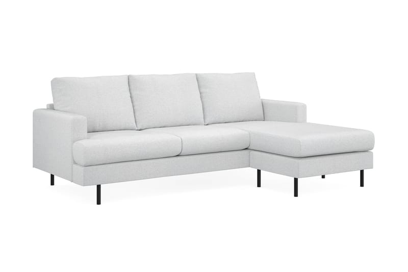 Menard Compact 3-seters Høyrevendt L-formet Divansofa i Stoff - Lys grå - Møbler - Sofaer - Sofa med sjeselong